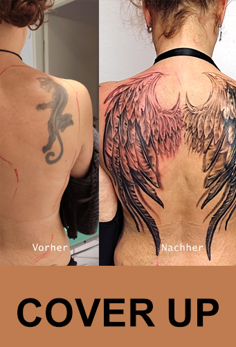 Tattoo Cover up Engelsflügel